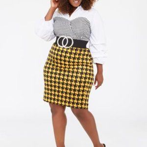 Ashley Stewart Houndstooth Pencil Skirt
